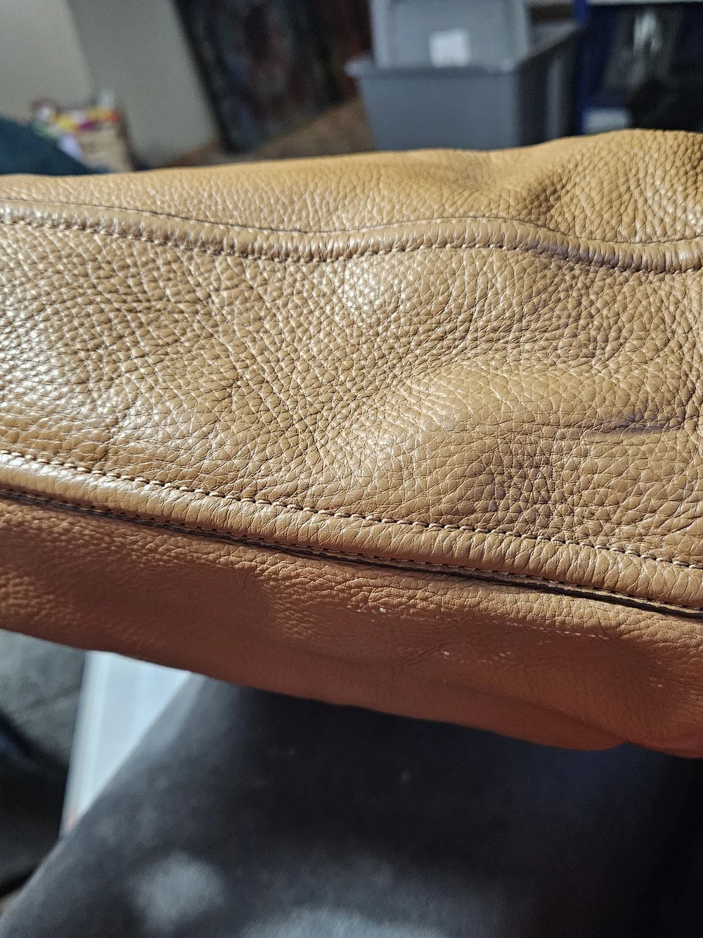 Coach Pebbled Leather Shoulder Bag in Cognac Brown with Brass Hardware - Picture 7 of 15